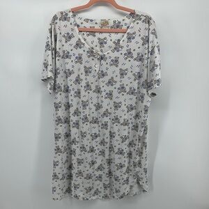 VTG Laura Tyler Cozy Gray and Blue Night Gown for Relaxing Nights Sz Large